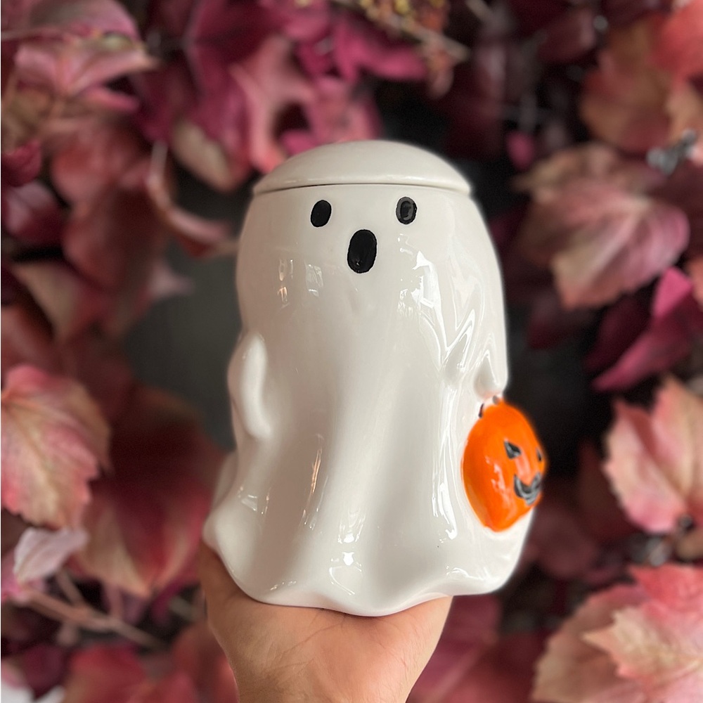 ✨NEW👻Target Bullseye Playground 2025 Ghost Cookie Jar with Orange Pumpkin🎃